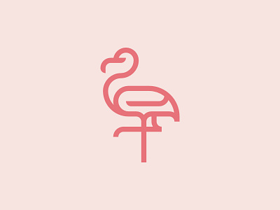 Flamingo animal feminine logo flamingo icon line logo modern symbol