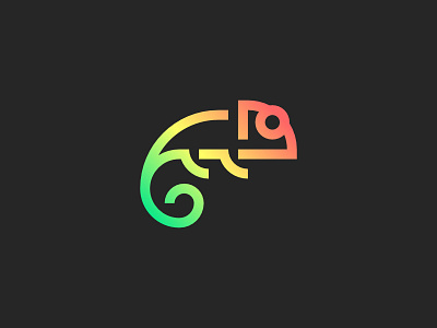 Chameleon animal chameleon gradient icon line logo modern symbol