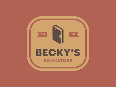 Becky's Bookstore alphabet badge branding identity logo minimalist symbol