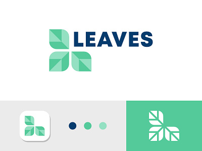 Leaves alphabet app branding icon identity leaf logo minimalist modern simple symbol