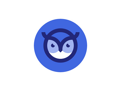 Owl animal bird birds blue icon logo minimalist modern simple symbol