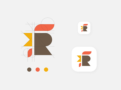 Rooster alphabet animal branding icon identity logo minimalist modern simple symbol