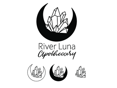 River Luna Apothecary apothecary brand brand identity branding gems gemstone graphic design icon illustration illustrator logo luna magic moon potion spell spells type typography vector