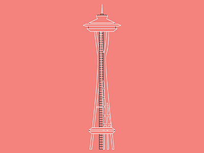 Space Needle adobe design flat flat design geometric geometric art graphic design illustration illustrator line lineart seattle simple space needle