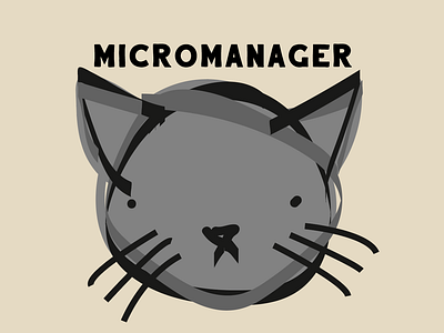 Micromanager Cat adobe art cat cat illustration design graphic design illustration illustrator kitten manage manager vector