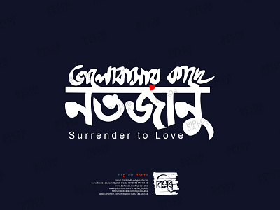 Bangla Typography ||  valobashar kache notojanu