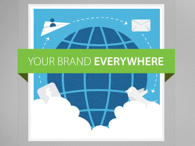 Your Brand Everywhere blue green grey illustration texture white