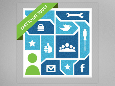 Easy To Use Tools blue green grey illustration texture white