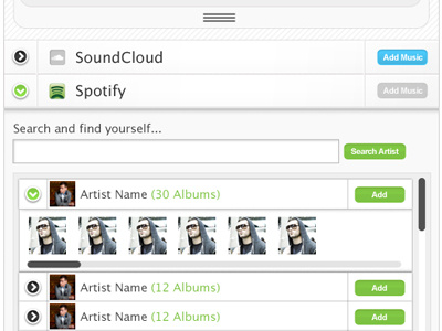 Adminpanel3 audio clean facebook green interface music orange ui ux