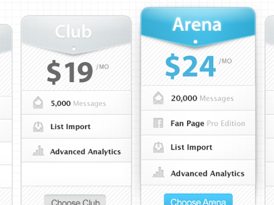 Pricing clean icons packages plan setup pricing grid ui ux