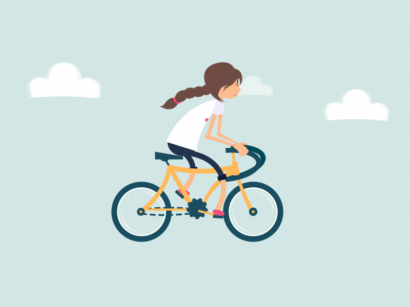 Bike Girl motion art animation illustration