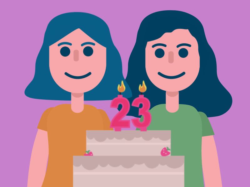 twins birthday 2d after effects animation happy