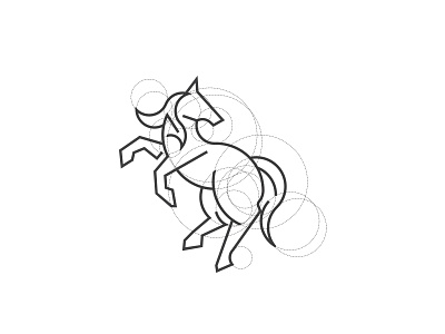 Horse art design grid horse illustration line logo vector