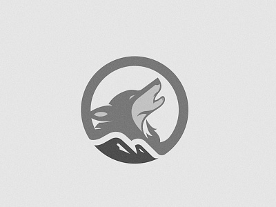 Wolf Mountain design flat illustration logo mountain negative space vector wolf