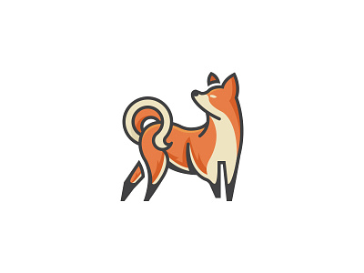 Shiba design flat illustration inu logo shiba vector