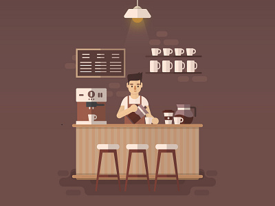 Coffee Shop adobe coffee design flat illustration shop vector