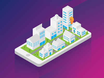 Isometric Location design grid illustration isometric location vector