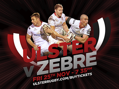 Rugby Promotional Creative graphic ireland marketing photograph promotional rugby sports ulster warp zebre