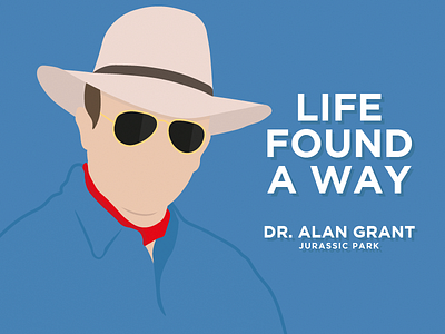 Alan Grant from Jurassic Park art blue film flat grant jurassic minimal movie park poster quote world
