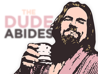 The Big Lebowski "The Dude Abides" poster abides art big dude film lebowski movie popart poster purple quote