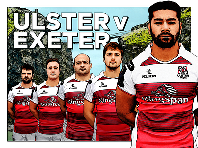 Ulster Rugby v Exeter Graphic advert advertising exeter fifties graphic guinness.pro12 marketing rugby sports style ulster