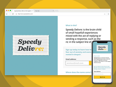 Speedy Delivre: Website Mockups (this is a real thing!)