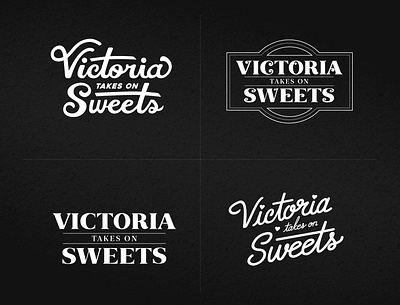 Victoria Takes On Sweets Exploration baking brand design brand identity customtype logo logotype script lettering vintage wordmark