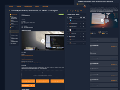 Learning platform - Specific course application course dark dashboard design education figma learning learning platform ui ux web