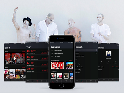 Mobile player for the fans of RHCP <3 application mobile player ui ux