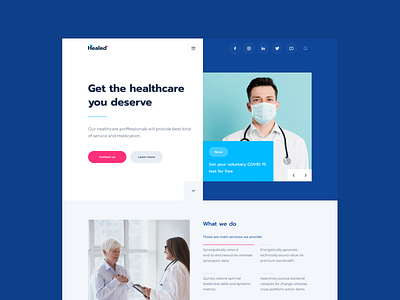 Healed landing logo typography ui ux web webdesign