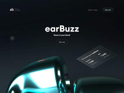 earBuzz 3d cinema4d typography ui ux vector web webdesign