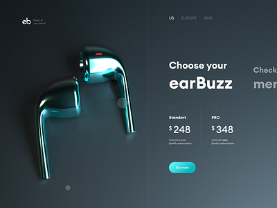 earBuzz - Product 3d cinema4d typography ui ux web webdesign website