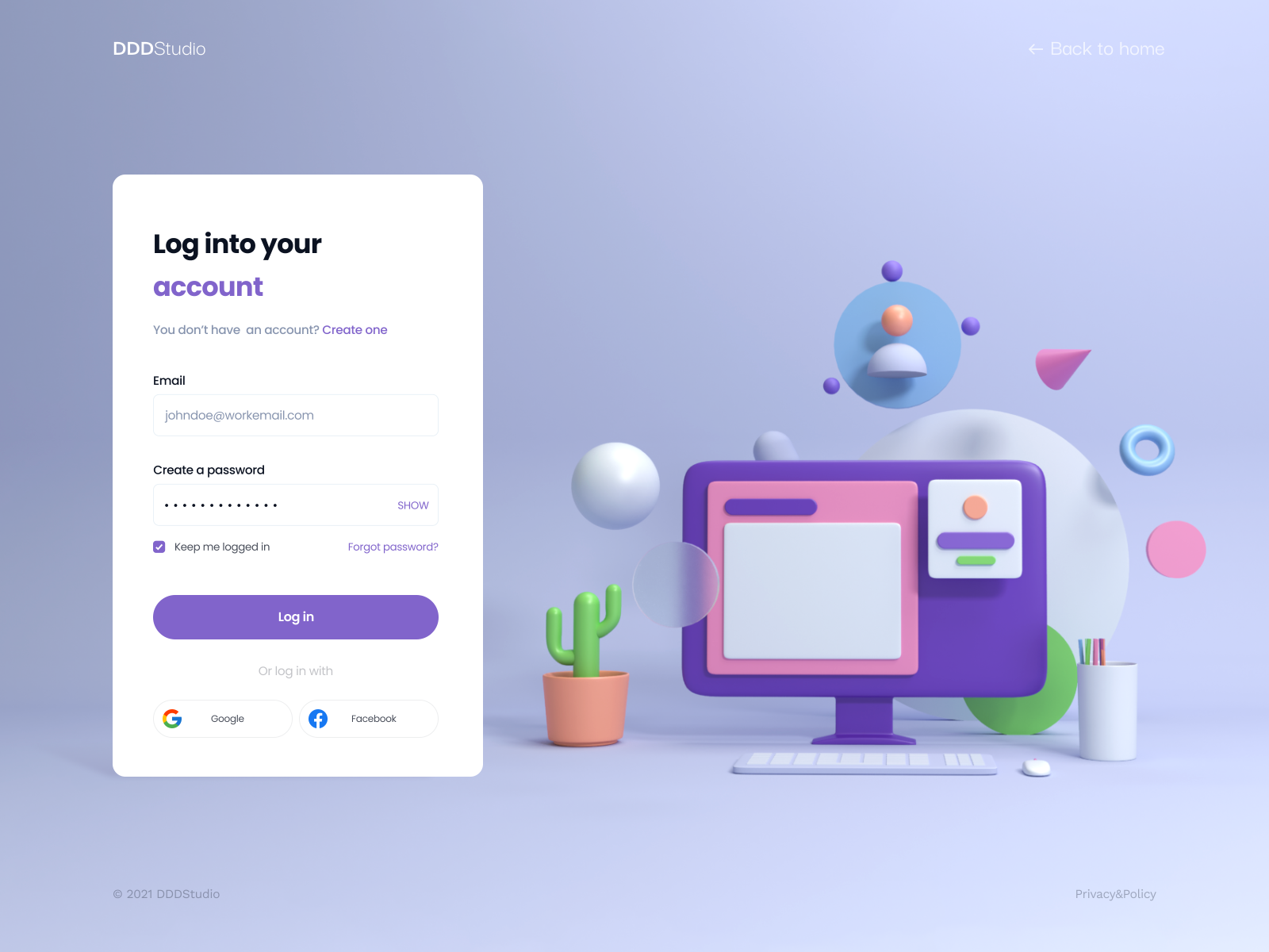 DDDStudio Login by turaluix on Dribbble