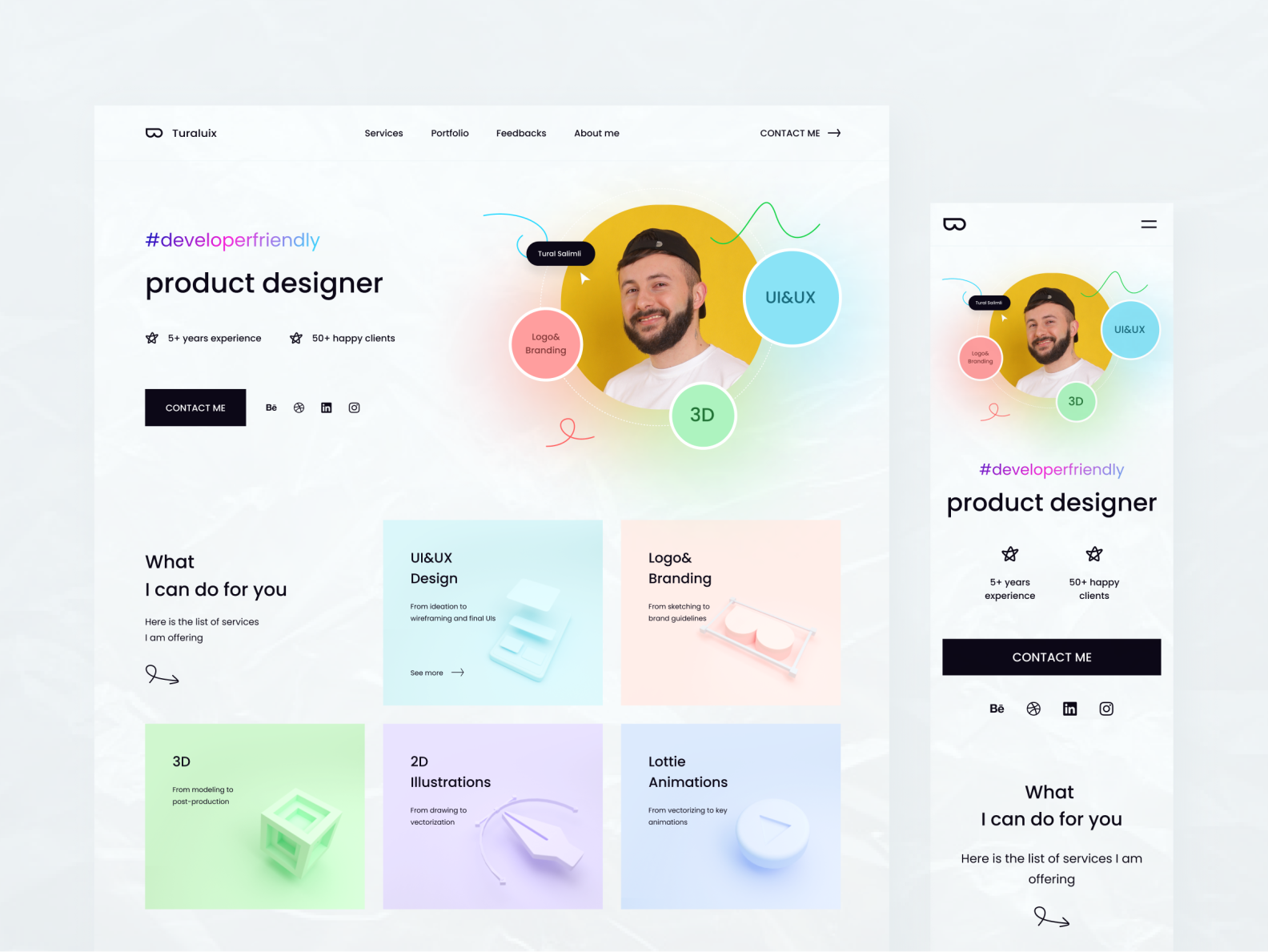 Personal website by turaluix on Dribbble