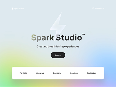 Spark Studio™ agency landing agency website gradient hero section landing landing page ui ux web webdesign