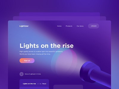 Lightizer | Landing design flat graphicdesign illustration salimli ui ux vector web webdesign