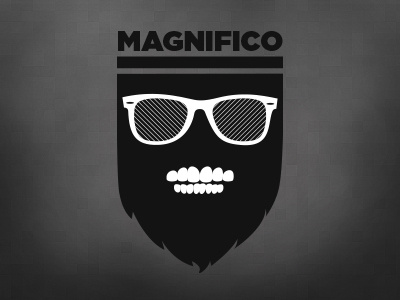 Magnificode beard branding code developer icon illustration logo