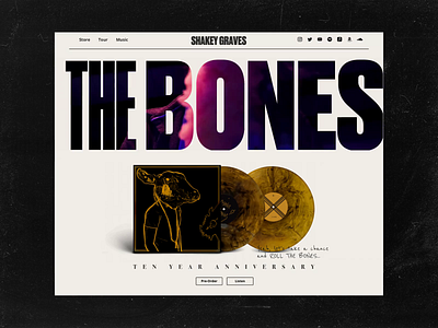 Roll the Bones x marquee musician typogaphy ui web