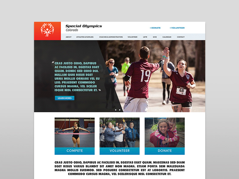 Special Olympics homepage by Daniel Luke for Zenman on Dribbble