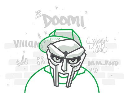 Dooom character graffiti hiphop illustration mf doom