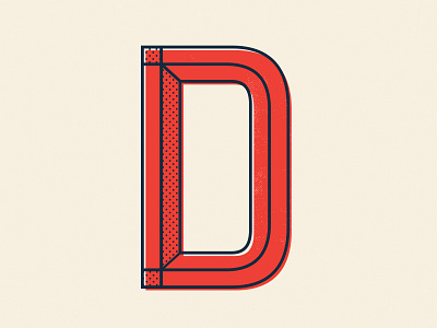 D d lettering typography vintage