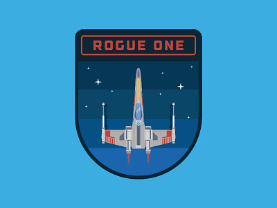 Rogue One illustration patch rogue one space star wars x wing