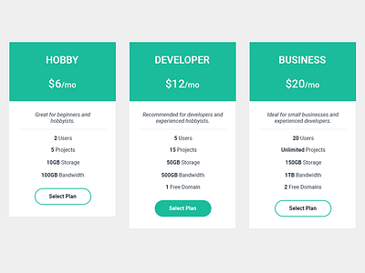 Pricing Table pricing table