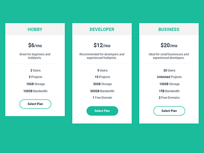 Pricing Table