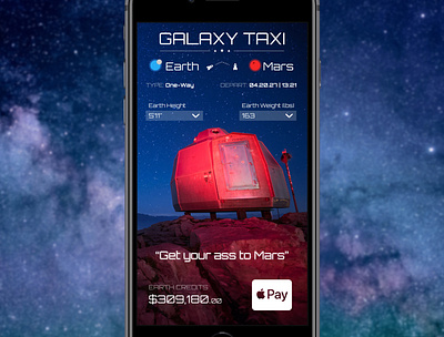 UI Challenge: "Galaxy Taxi" figmadesign total recall ui challenge