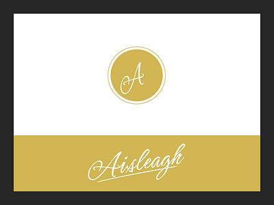 Brand: Aisleagh brand elegant gold logo musician script signature