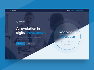 Landing page blur background business crypto crypto currency investment landing page start up token ux ui design website