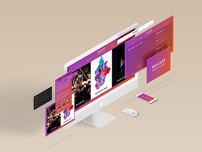 Website and app design concept music uxui design web design