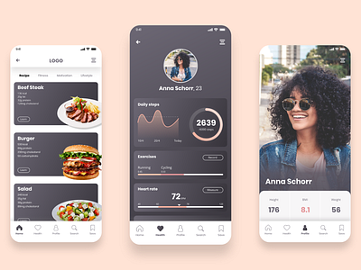 Health & Nutrition app branding design health nutrition ui ui design uxui design