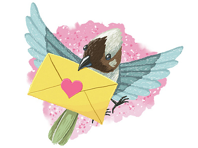 Love birds 2d illustration character photoshop